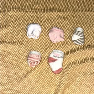 Set of Baby Socks in Pink and Gray